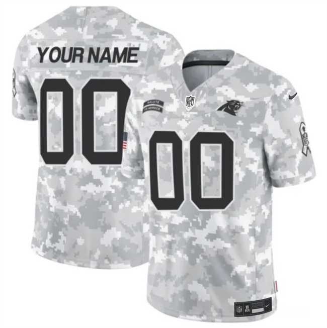 Men%27s Carolina Panthers Active Player Custom 2024 F.U.S.E Arctic Camo Salute To Service Limited Stitched Football Jersey